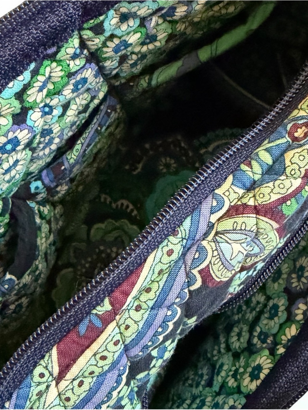 Vera Bradley Windsor Retired Y2K Quilted Blue Paisley Crossbody Bag Vintage - Picture 3 of 5